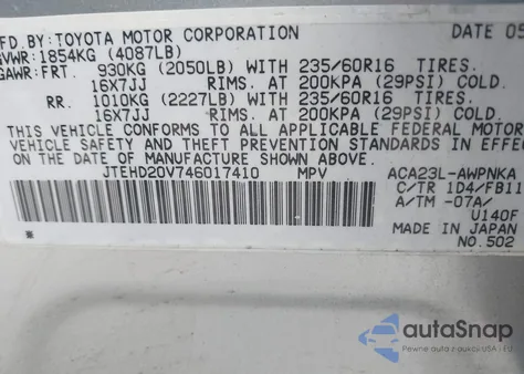 2004 Toyota Rav4 from USA, damaged, VIN JTEHD20V746017410